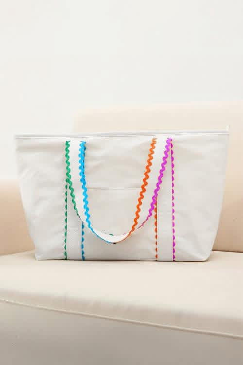 Canvas Ricrac tote bag