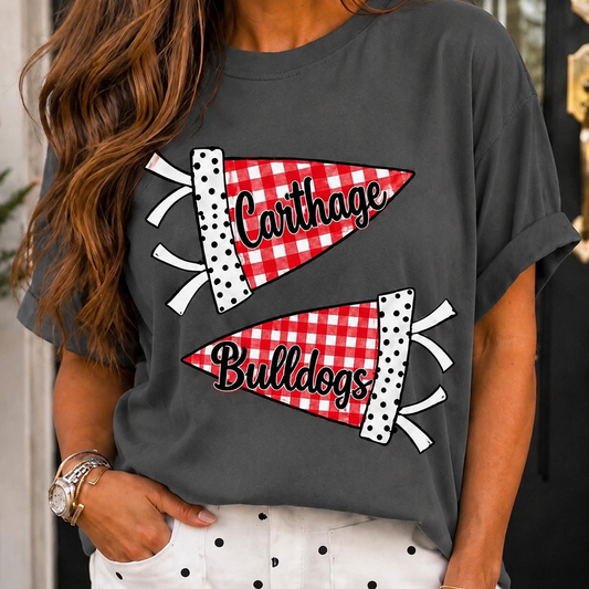Carthage Bulldogs Gingham Flag Pennant