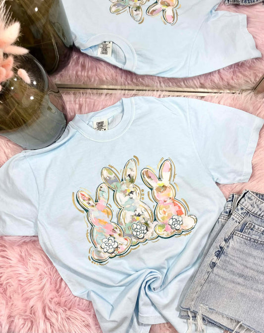 Pastel bunny trio