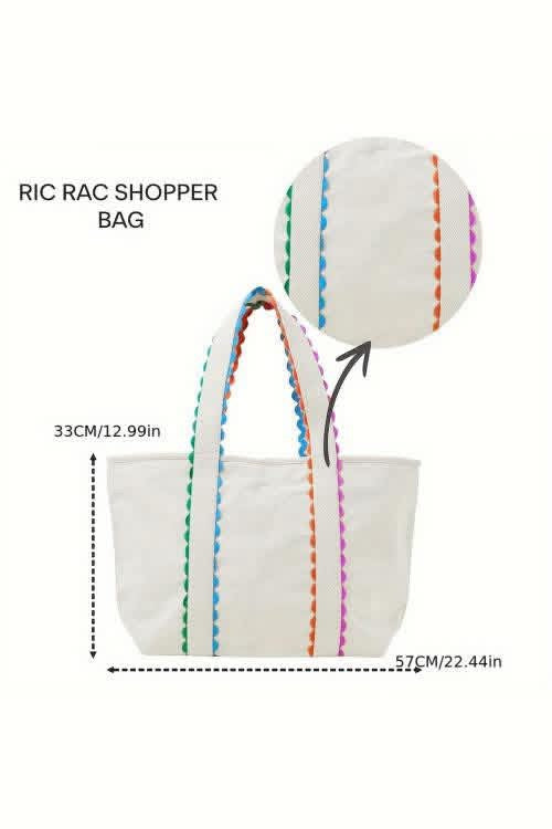 Canvas Ricrac tote bag