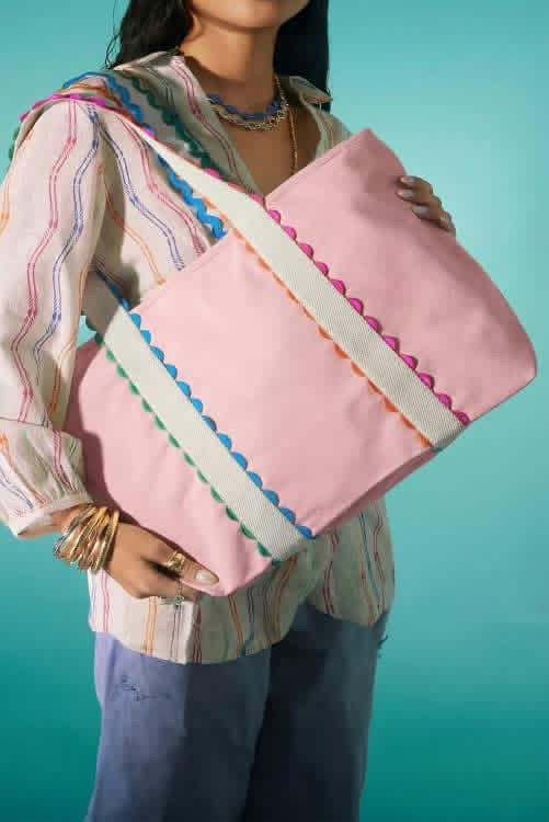 Canvas Ricrac tote bag